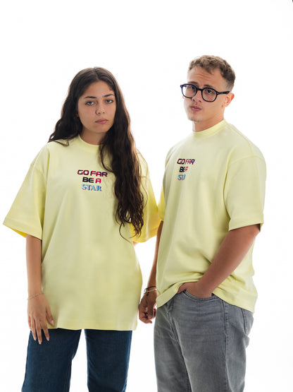 Go Far. Be a Star. Unisex Oversized Tee