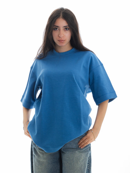Basic Blue. Unisex Oversized Tee