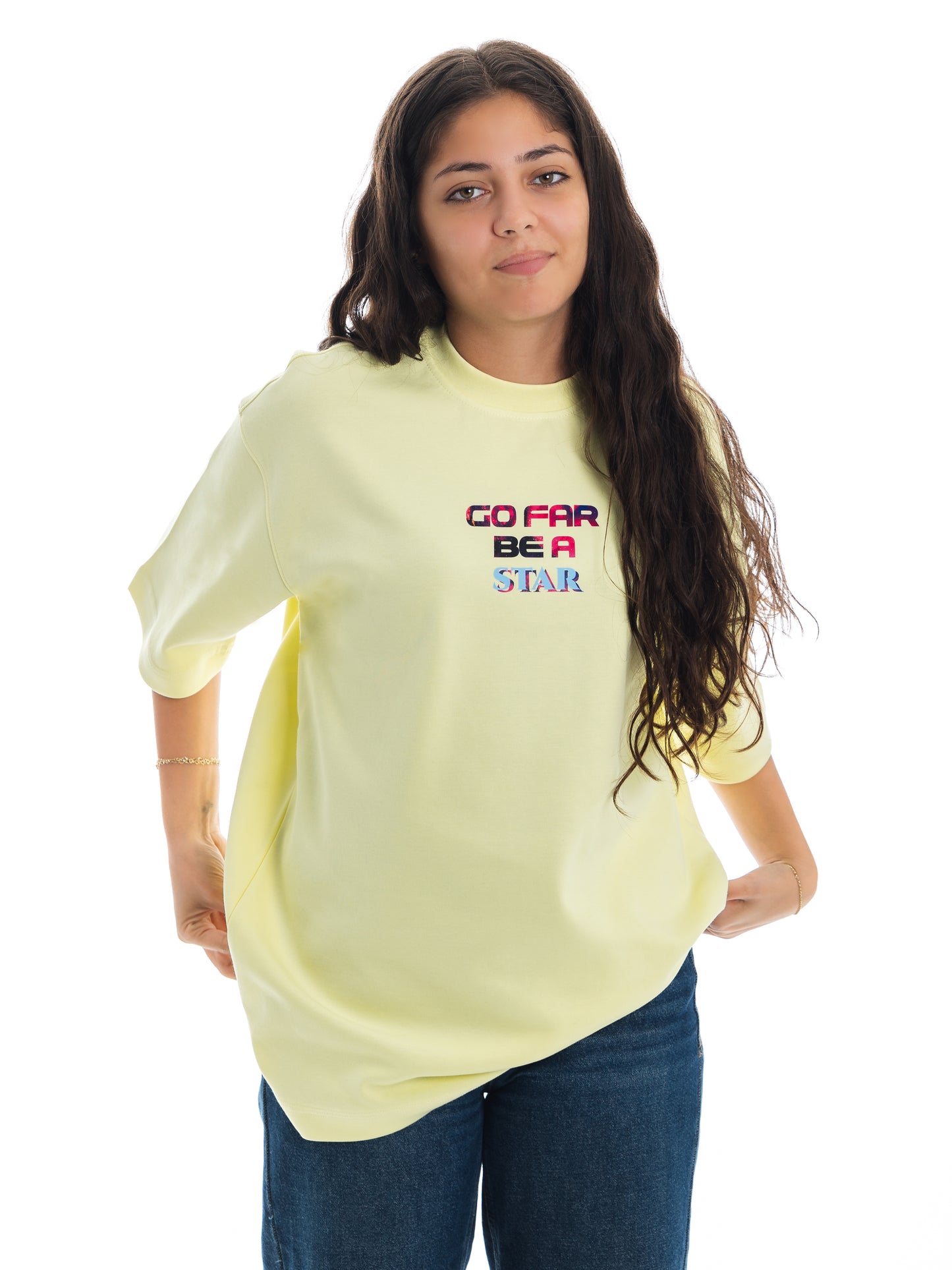 Go Far. Be a Star. Unisex Oversized Tee