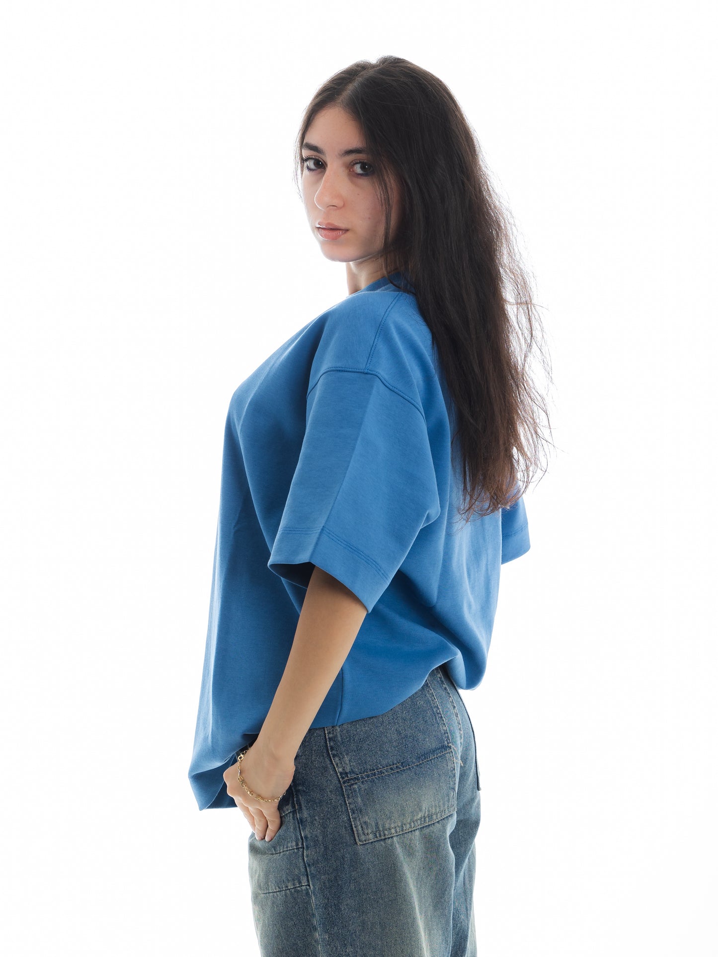 Basic Blue. Unisex Oversized Tee
