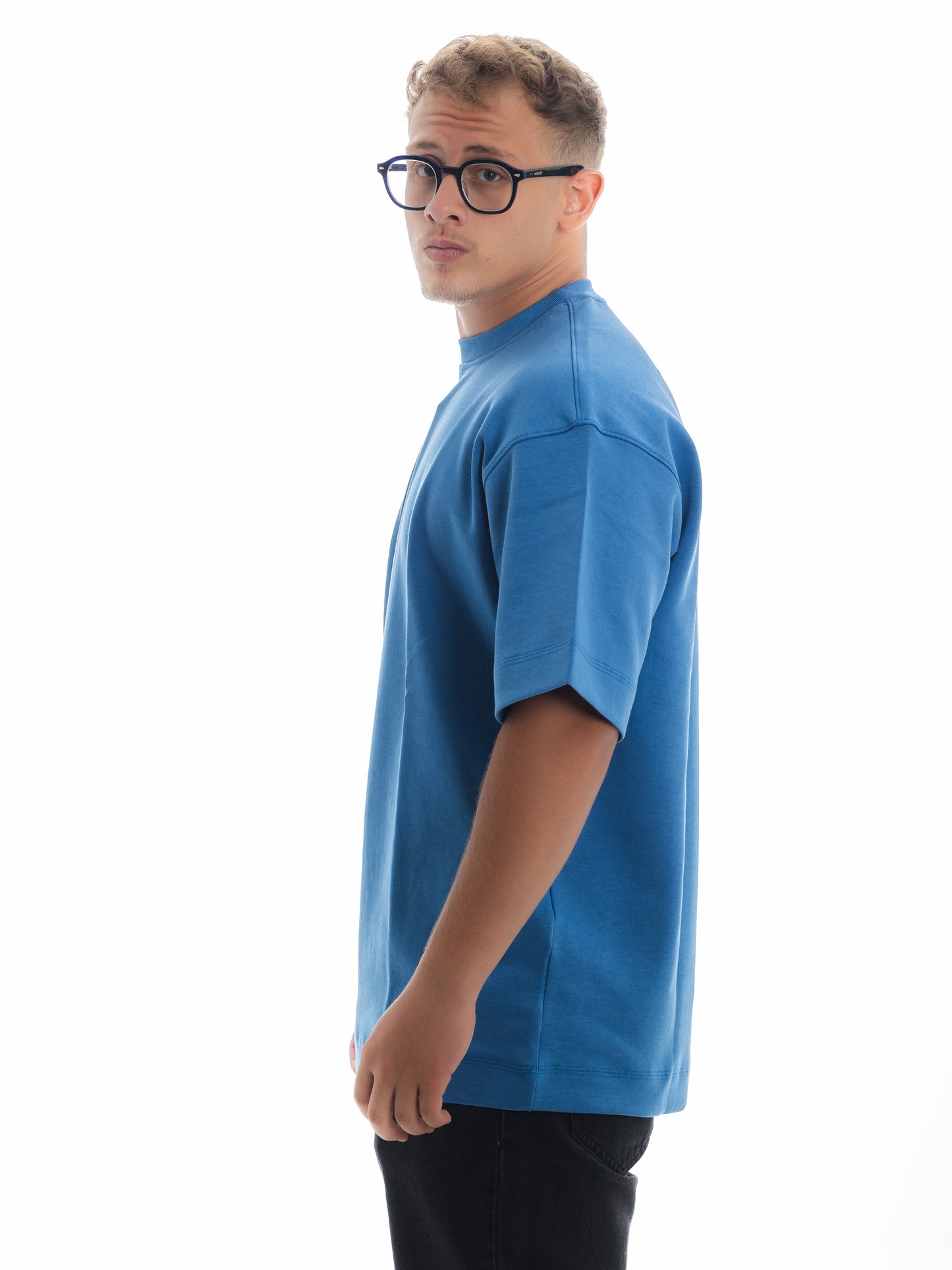 Basic Blue. Unisex Oversized Tee