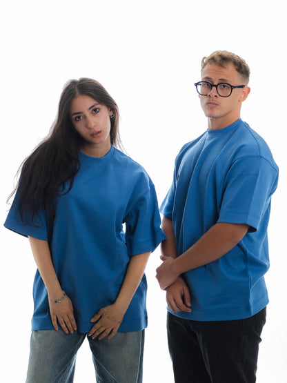 Basic Blue. Unisex Oversized Tee